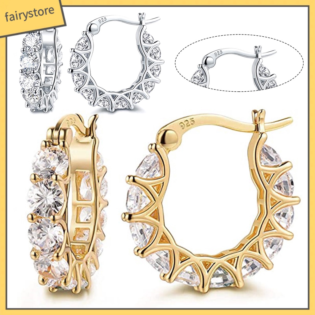 Bông tai hình tròn siêu nhẹ phong cách Pháp thời trang cho nữ