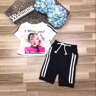 Bộ thể thao lửng bé gái