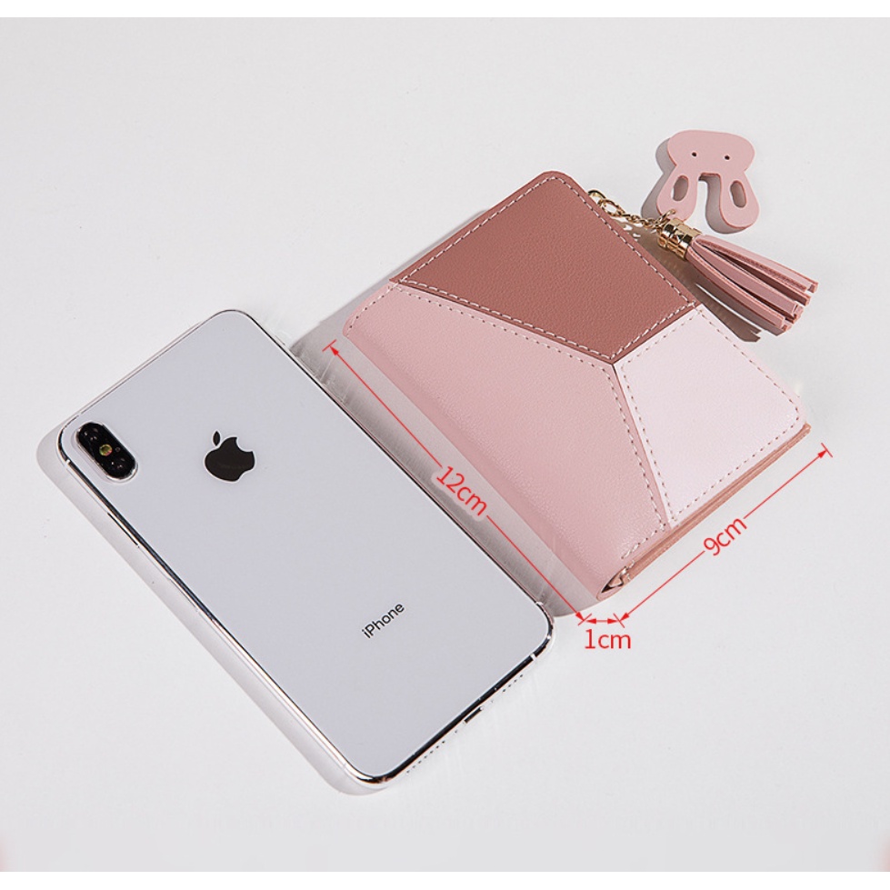 Ví nữ mini cute LEVAN cầm tay da đẹp nhiều ngăn khóa kéo giá rẻ dáng ngắn nhỏ gọn phối 3 màu thời trang VINU1K9K.52