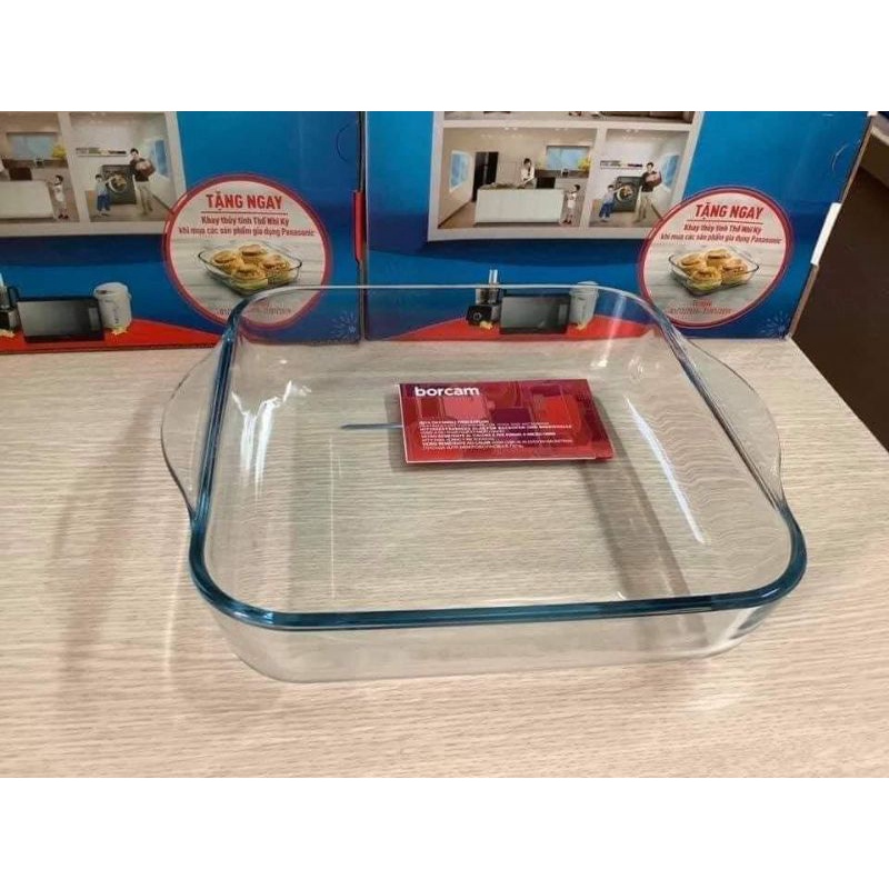 Khay thủy tinh chịu nhiệt Bocam cao cấp