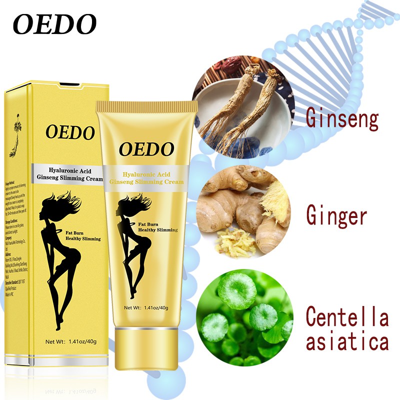 OEDO Bộ sản phẩm gồm kem giảm béo chiết xuất nhân sâm và axit hyaluronic đốt cháy mỡ thừa + tinh dầu mát xa làm nở ngực