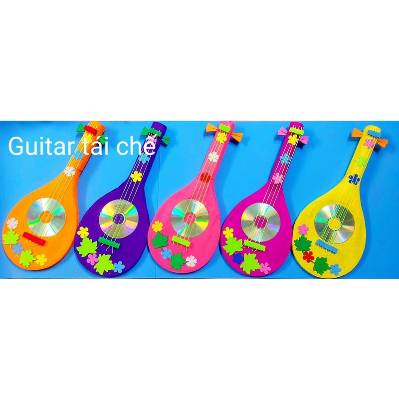 Đàn guitar tái chế - đồ chơi tự tạo mầm non - CĐ ÂM NHẠC