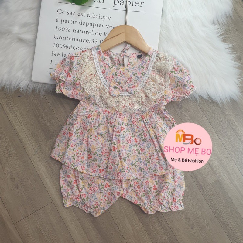 QUẦN ÁO TRẺ EM - ĐỒ BỘ HÈ BỘ ĐŨI CHO BÉ GÁI từ 8-16 kg dáng áo BABYDOLL cực xinh MEBO5