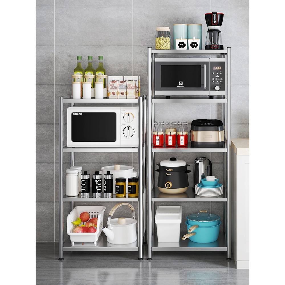 Giá kệ Inox để đồ 3,4,5 tầng đa năng mẫu đẹp để lò vi sóng kệ nhà bếp Vando | BigBuy360 - bigbuy360.vn