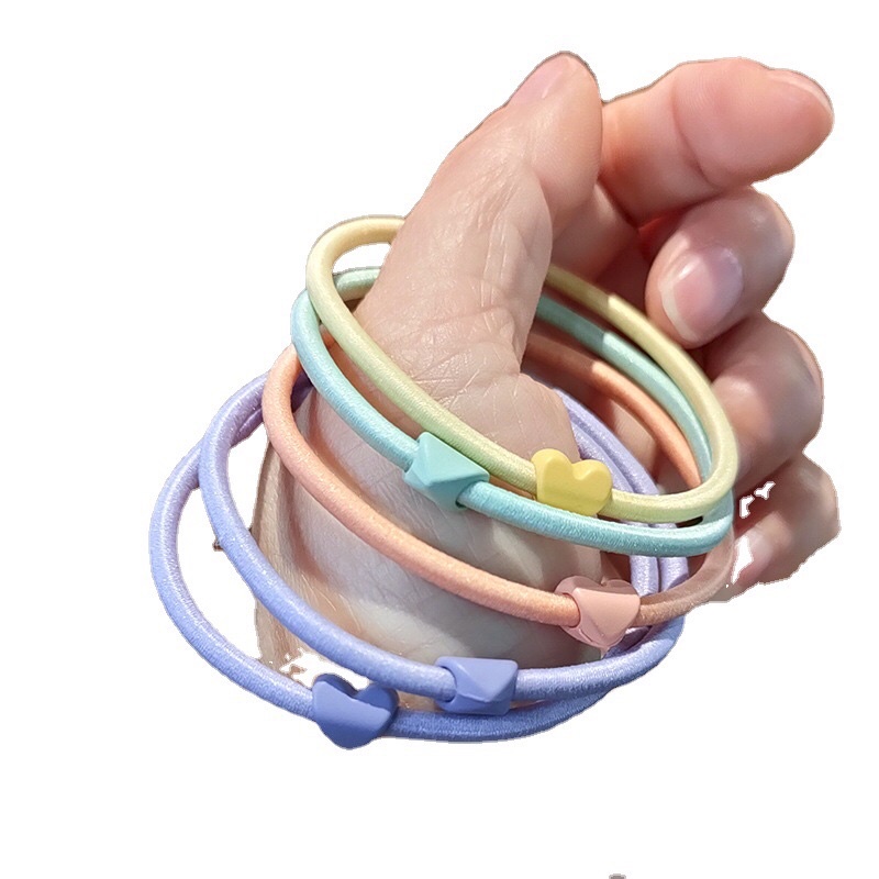 Dây buộc tóc hình trái tim nhỏ nhắn bản to phong cách Hàn Quốc