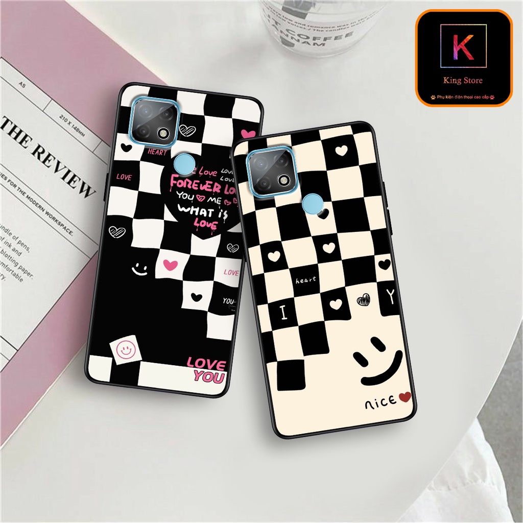 Ốp lưng Oppo Realme C21y - Realme C21 - Ốp Oppo in hình họa tiết caro - Chất liệu TPU siêu bền, sang trọng