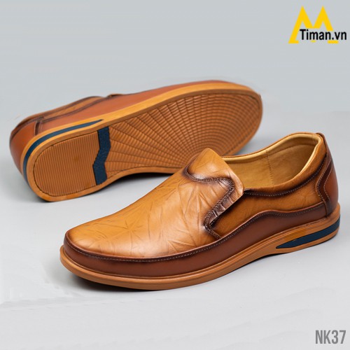 [Mã INCU50 giảm 50K đơn 250K] Giày lười da bò nam sang trọng, đế cao su non bền bỉ êm chân NK36 Timan -Bảo hành 5 năm