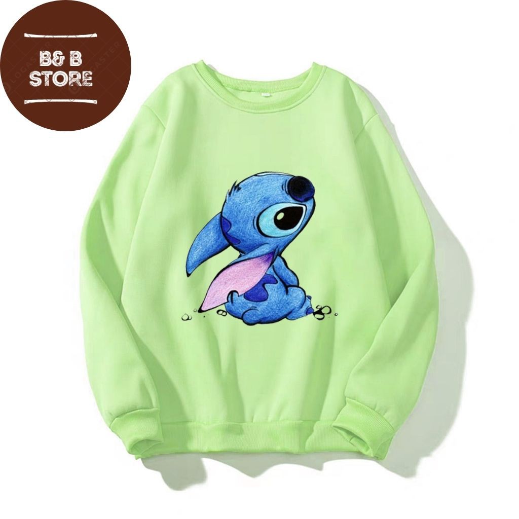 ÁO SWEATER NỈ UNISEX IN STITCH ÁO FORM RỘNG NAM NỮ NHIỀU MÀU