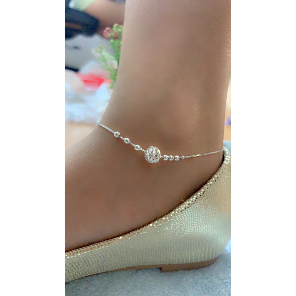 Lắc chân bạc Ý 925 Bạc Xinh Huệ Ngân - Tiền xu cầu may mắn RYBJ50067 | BigBuy360 - bigbuy360.vn