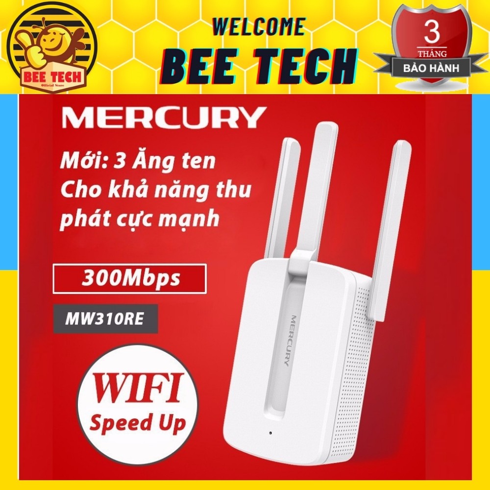 Bộ kích wifi 3 râu Mercury MW31RE tốc độ 300Mbp/s - Beetech