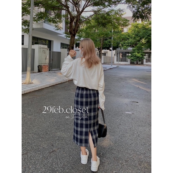[Mã 2611THTRANG100K hoàn 10% xu đơn 99K] [Ảnh thật/video 29feb] Chân váy dạ kẻ Hàn quốc dáng dài, chân váy bút chì | BigBuy360 - bigbuy360.vn