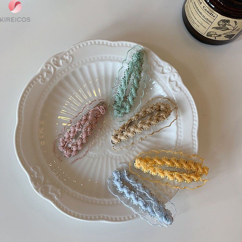 Set 2 kẹp tóc mái có ren siêu xinh