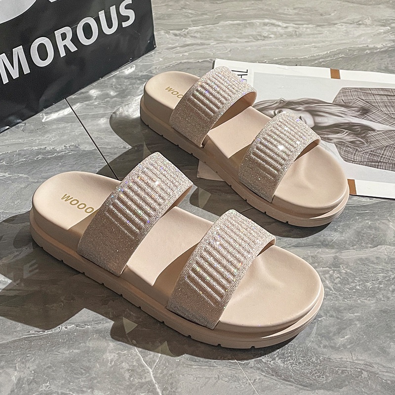 Sandal nữ dép nữ quai ngang Xăng đan Đế Dày Chống Trượt Có Đèn Flash Thời Trang Trẻ Trung Dành Cho Nữ