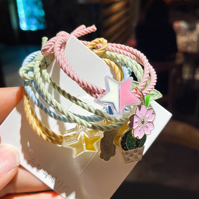 Dây Buộc Tóc Cao Su Họa Tiết Ngôi Sao Thời Trang Hàn Quốc