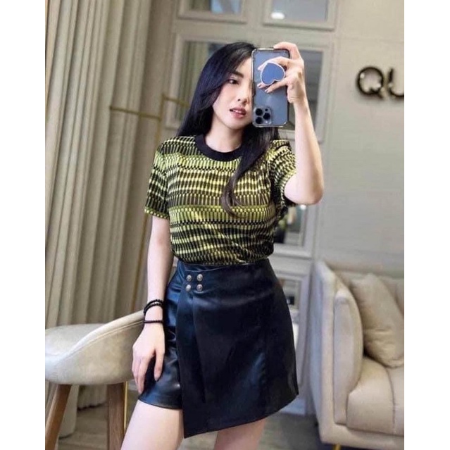 Áo kẻ xanh rêu new tag zara chuẩn authentic