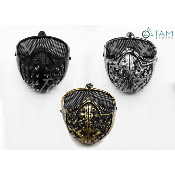 Mặt nạ đinh tán mắt lưới Punk Style HLW-MN-81 tan