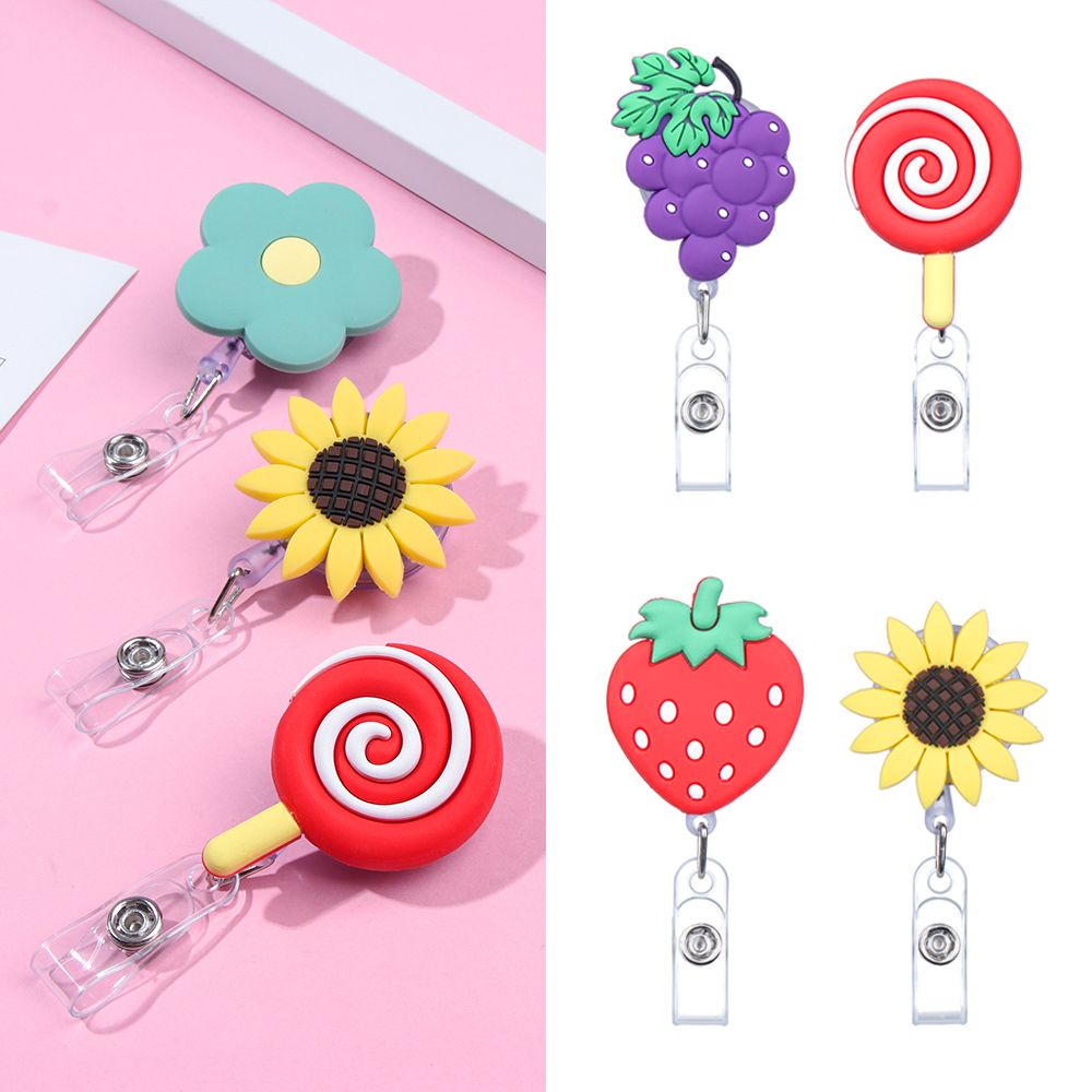 Kẹp gắn thẻ/huy hiệu bằng silicon nhiều kiểu dáng tùy chọn có thể thu gọn tiện lợi cho học sinh