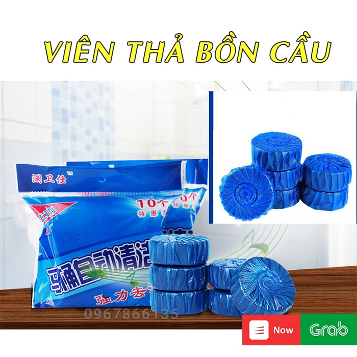 Viên thả bồn cầu toilet khử mùi, diệt khuẩn nhà vệ sinh (Gói 10 viên)