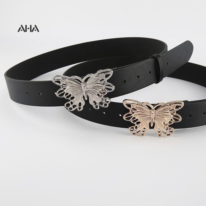 Thắt lưng AHA official khóa kim loại hình bướm lớn dễ phối đồ có thể điều chỉnh thời trang cho nữ