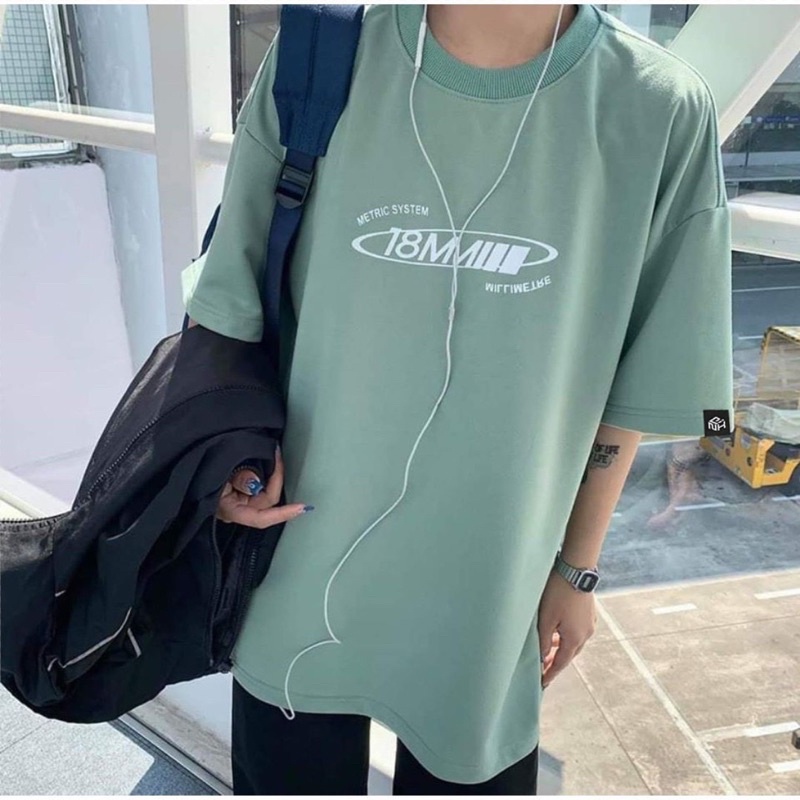 Áo thun phông nam nữ logo tay PINK tay lỡ form rộng 18MMI Unisex