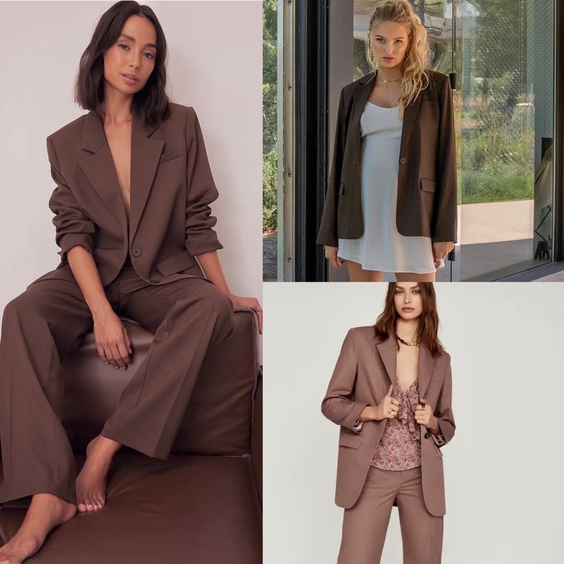 Áo vest blazer công sở nữ dáng suông MNG Xoài vnxk