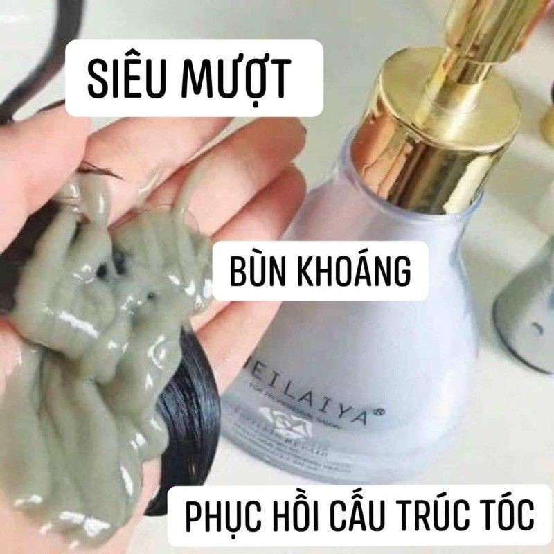 Kem hấp ủ tóc WEILAIYA bùn khoáng 500ml,phục hồi tóc xơ hư tổn. Tặng gội xả ml 20ml