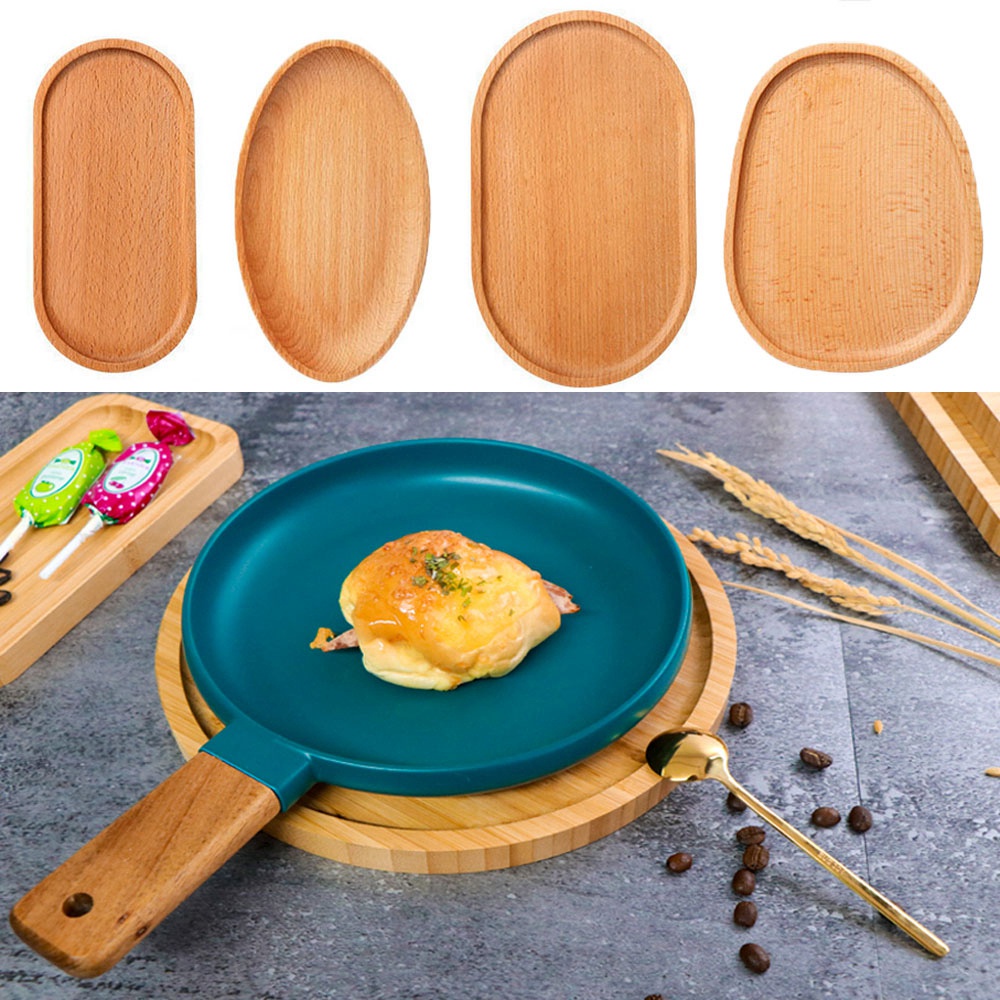 Khay Gỗ Đựng Thức Ăn Hình Chữ Nhật Chất Lượng Cao Giá Đỡ