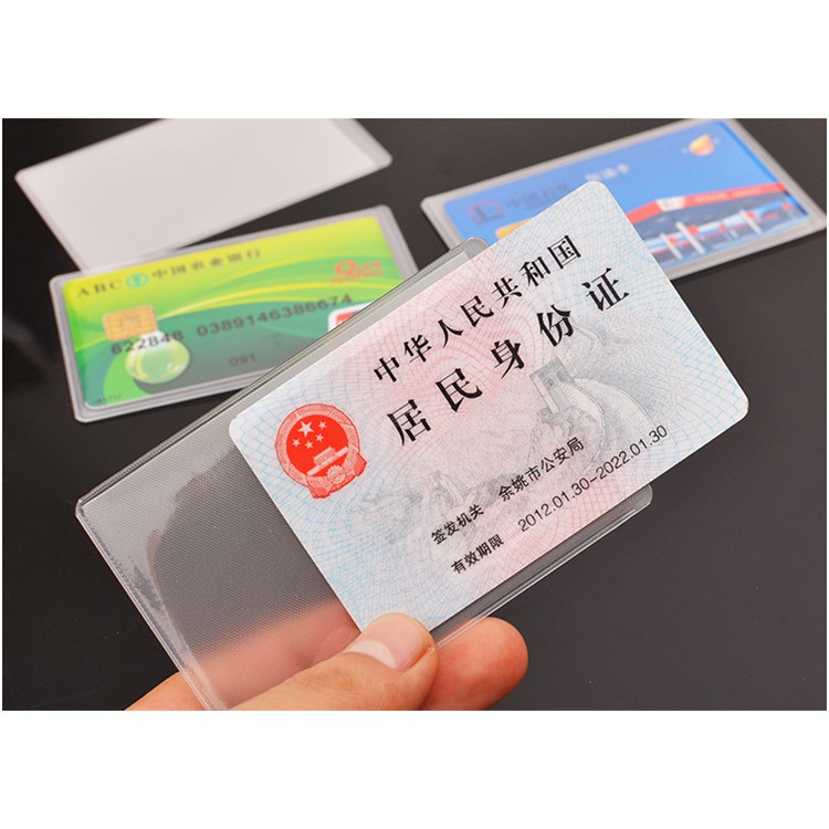 Vỏ bọc chứng minh thư CMT ATM thẻ Card ngân hàng chống thấm nước màu trong suốt Shopalibaby E416