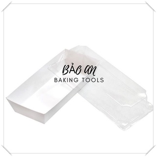 Hộp giấy Kraft chữ nhật màu da bò nắp trong đựng bánh/thức ăn (set 10)