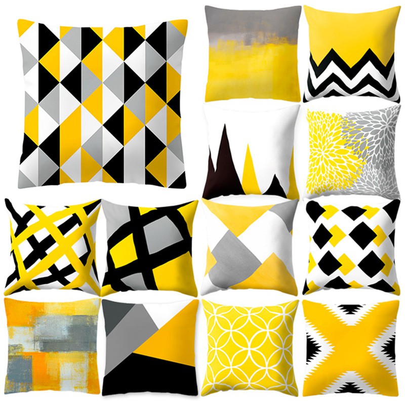 ❤️Vỏ Gối Vuông Họa Tiết Hình Học Trang Trí Nội Thất