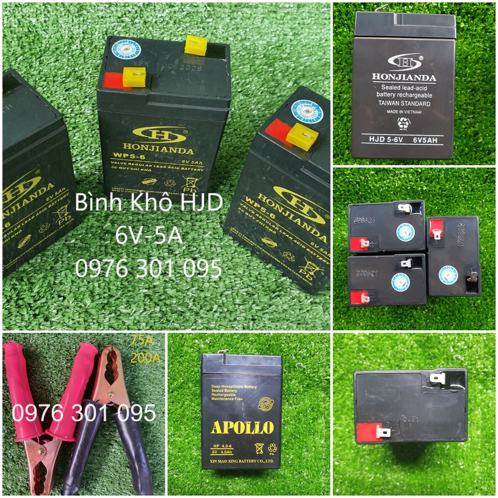 Bình ẮcQuy Khô 6v - 5A - Thay Thế Cho Đèn, Quạt Sạc, Xe Điện Trẻ Em