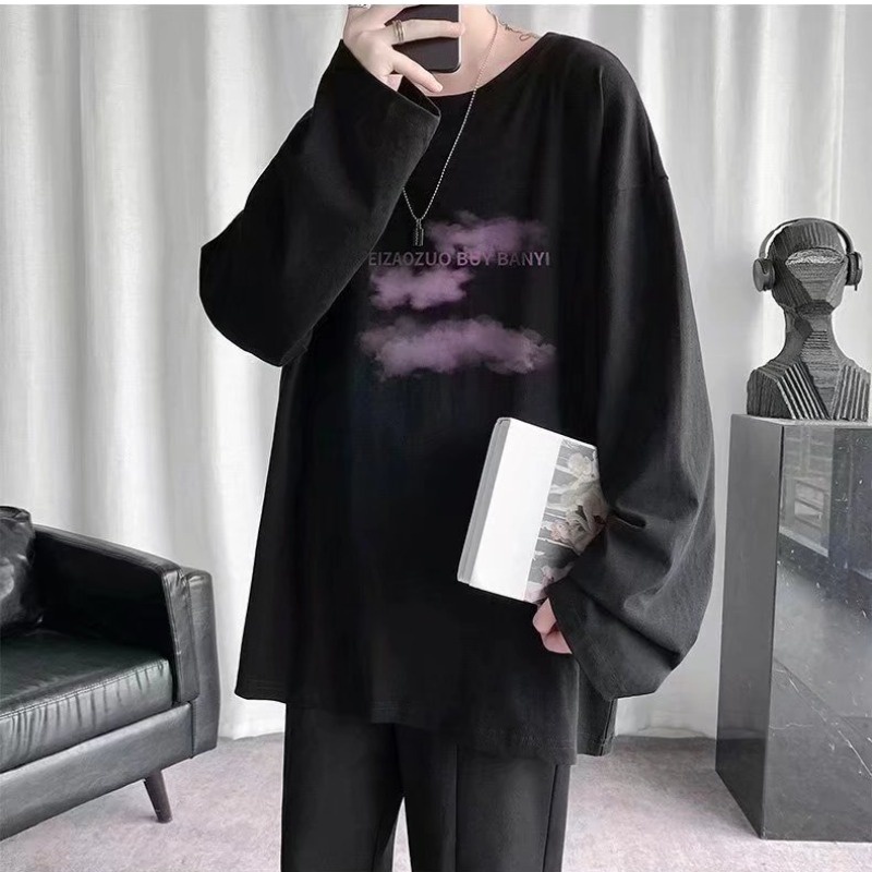 Áo Thun Nam Tay Dài Unisex Form Rộng - PPUT26 Vwill - Chất Cotton Mềm Mát - Oversize &lt; 45-99kg - Tay Áo Rộng Thoải Mái