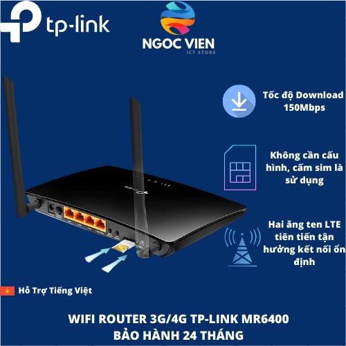 [Hỏa Tốc - HCM] Bộ Phát WiFi 3G/4G LTE TP-Link TL- MR6400 - Hàng Chính Hãng - Ngoc Vien Store