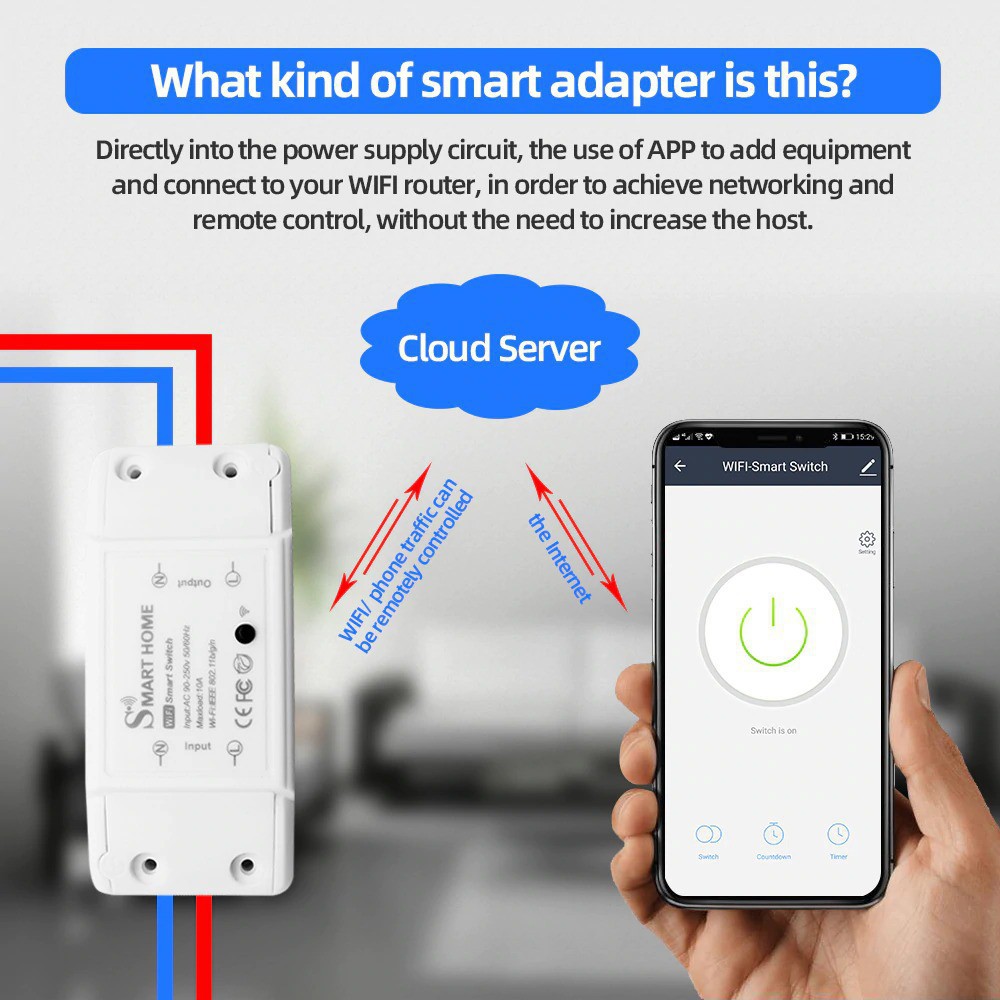 Công Tắc Thông Minh Điều Khiển Từ Xa Qua WIFI, 3G, 4G Trên Điện Thoại (Tuya Smart Basic)