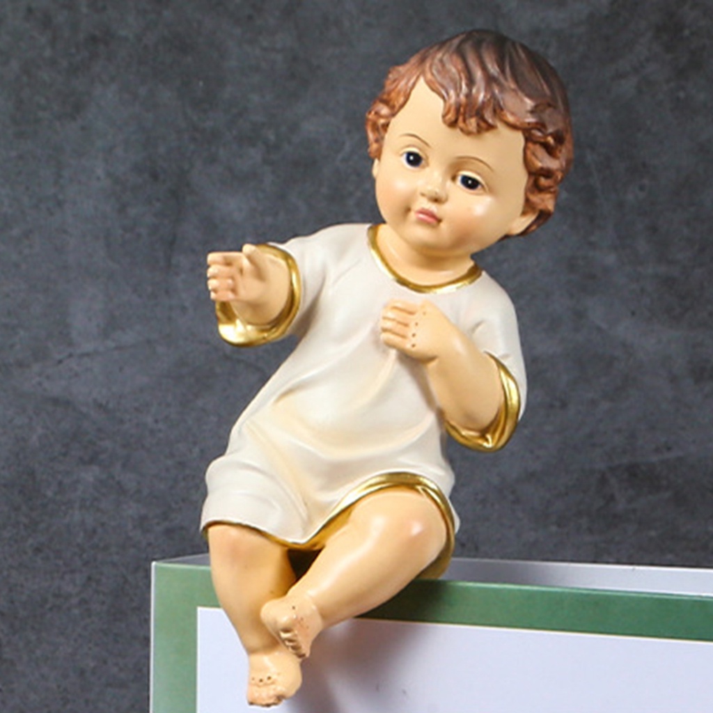 Mô hình Chúa Jesus sơ sinh bằng nhựa resin trang trí nhà cửa dịp lễ giáng sinh