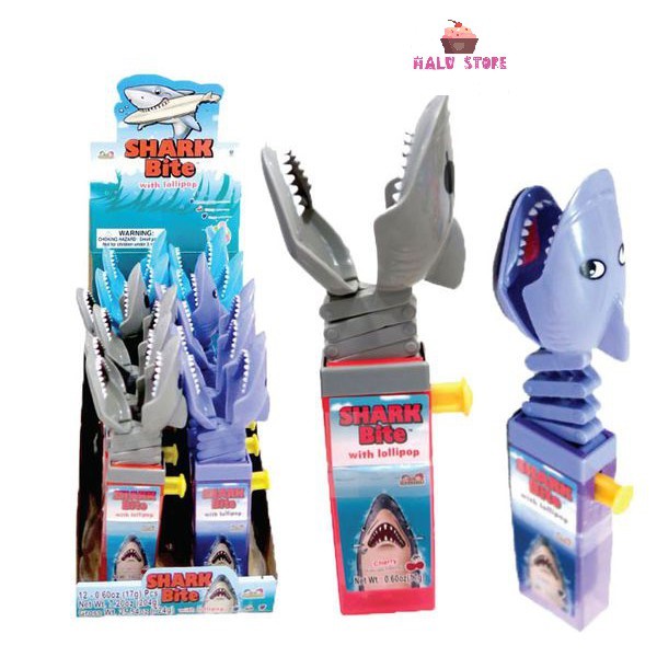 Kẹo mút đồ chơi Shark Bite (Cherry, Blue Raspberry - 17gr) - USA
