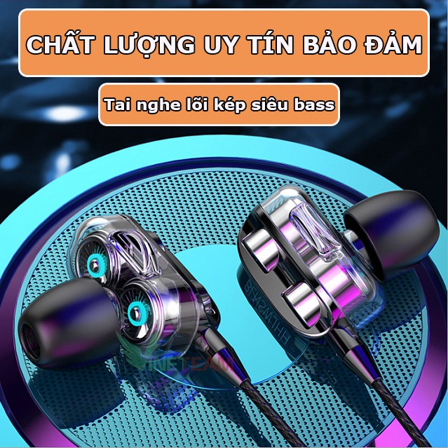 Tai nghe lõi kép SIÊU BASS WJHH-Cam kết 4 Loa Như quảng cáo  -dc3810