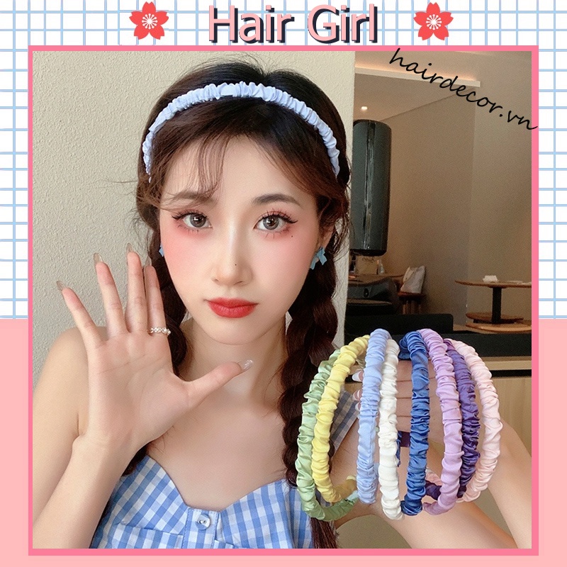 Băng Đô Vải Xếp Ly Đơn Giản Dễ Phối Đồ Phong Cách Pháp Hàn Quốc