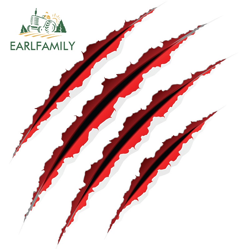 Earlfamily Đề Can Dán Trang Trí Kính Chắn Gió Xe Hơi Hình Dấu Chân Quái Vật 13cm Chống Thấm Nước