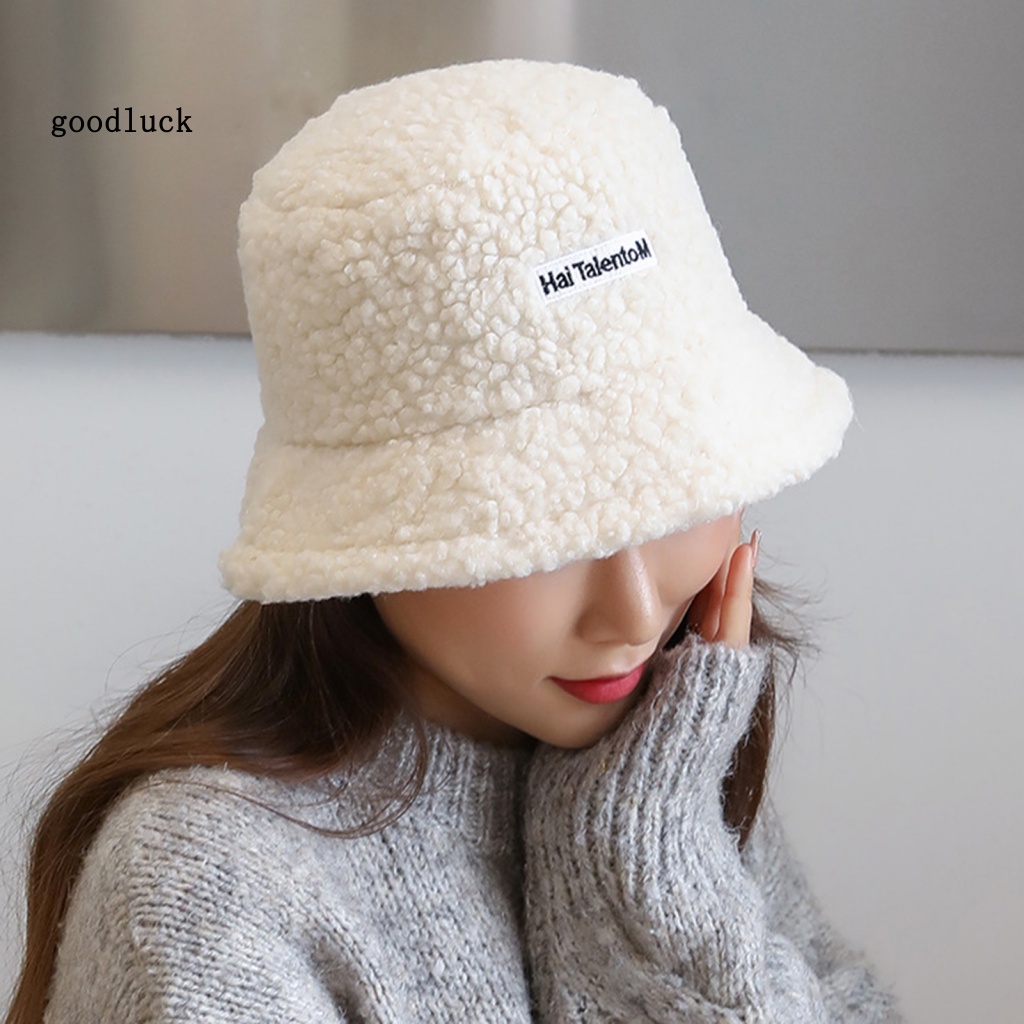 Chúc may mắn| Mũ Bucket Lông Nhung Thời Trang Thu Đông Dành Cho Nữ