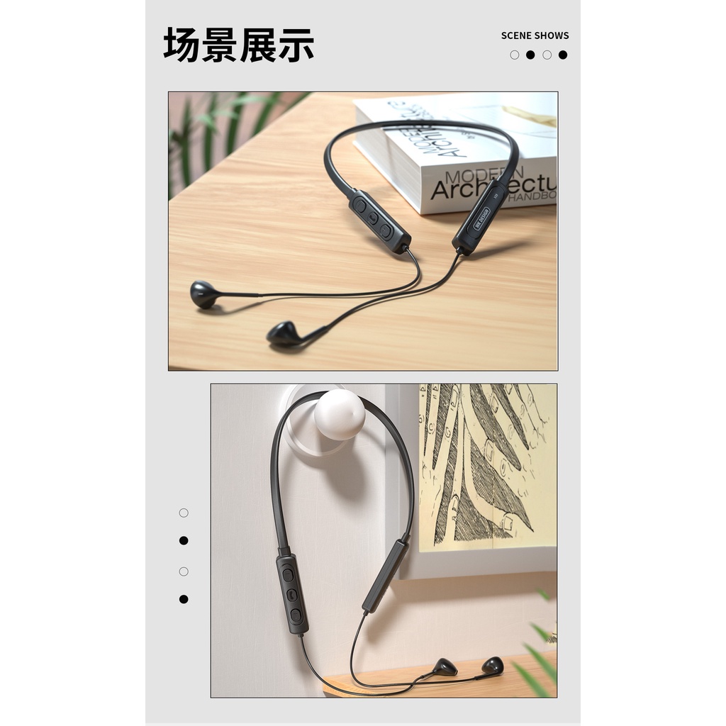 Tai Nghe Bluetooth, Tai nghe không dây WK-Design V29 có mic Cao cấp, âm thanh sống động, pin trâu, thiết kế choàng cổ