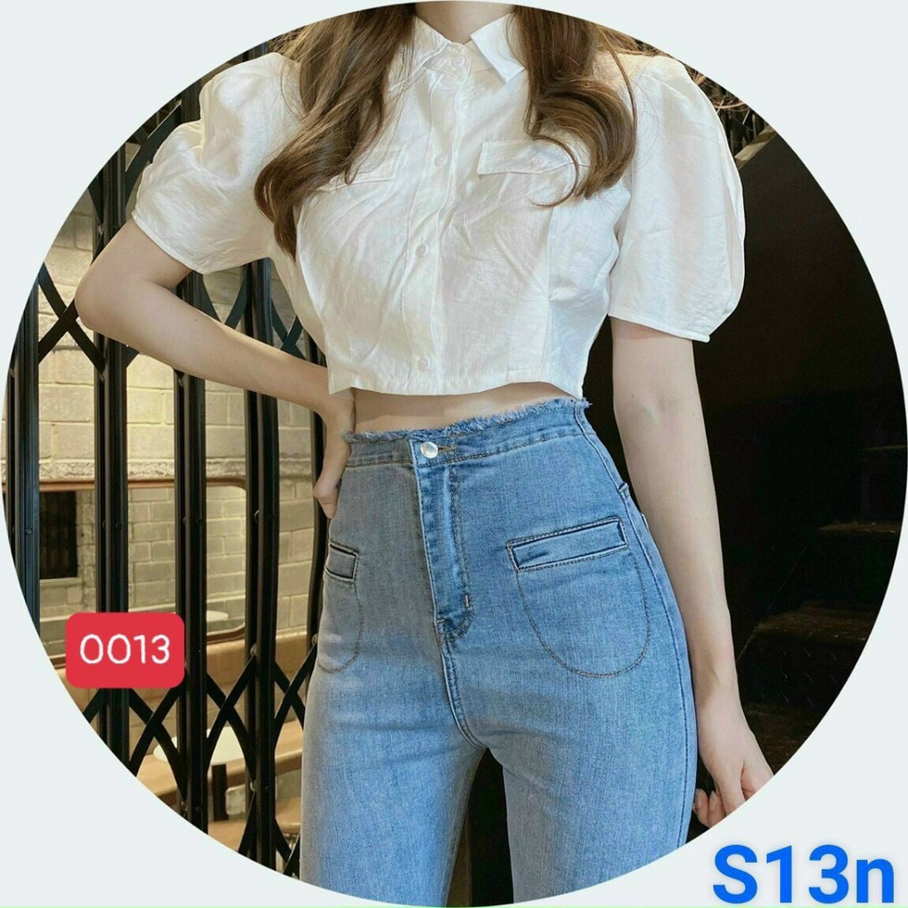 Quần jean nữ xanh trơn cao cấp - Chất liệu Denim (Hàng chuẩn form) Thời Trang Nam Nữ Gemini KVC0013