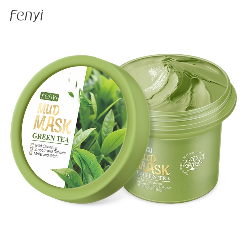 Mặt nạ đất sét Fenyi tinh chất trà xanh giảm mụn đầu đen kiềm dầu dưỡng trắng 100g