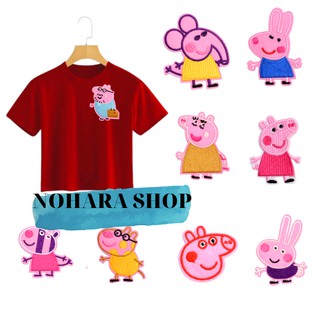 Sticker Ủi, Miếng Patch Ủi Dùng Trang Trí Quần Áo, Mũ Nón, Giày Dép Hình Heo Peppa Siêu Dễ Thương