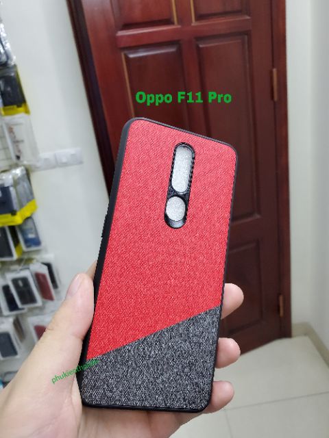 Ốp lưng Oppo F11 Pro FREESHIP Từ 50k chống sốc vân vải Jean thổ cảm mềm mịn