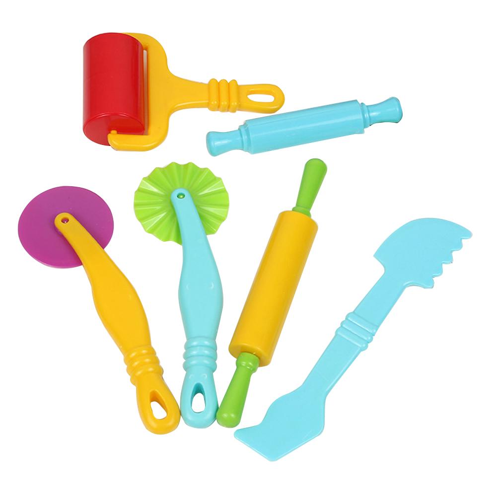6 Pcs/set Plastic Trowel Clay Mixed Childrens Dough Modelling Moulds Kids Cutters Plasticine