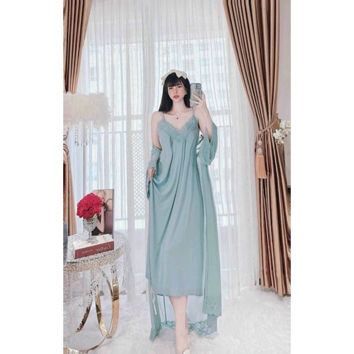 Sét choàng ngủ Thun gồm choàng và váy quảng châu cao cấp _ hàng sẵn kèm ảnh thật và video
