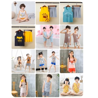 Combo 6 bộ ba lỗ xuất hàn cho bé trai/ bé gái