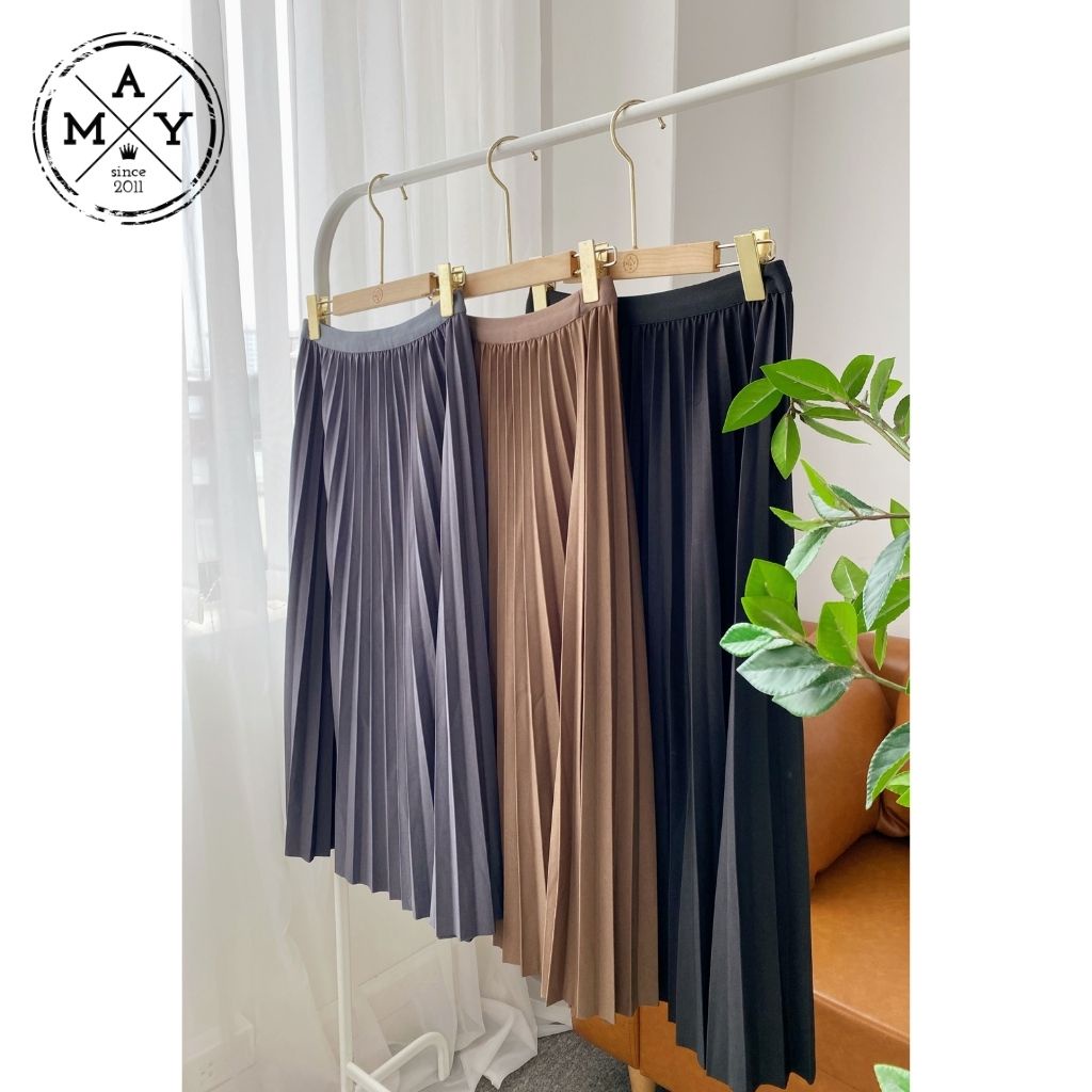 Chân Váy Midi Xếp Ly Dáng Dài MAY.SINCE2011, Váy Midi Dáng Xòe Freesize Che Khuyết Điểm MAN02-0110 | BigBuy360 - bigbuy360.vn