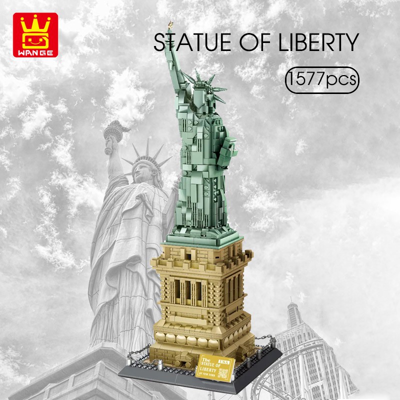 Đồ chơi xếp hình công trình thế giới 21042 Wange 5227 Tượng nữ thần tự do New York